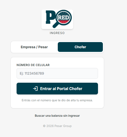 Ingreso de Chofer con Celular